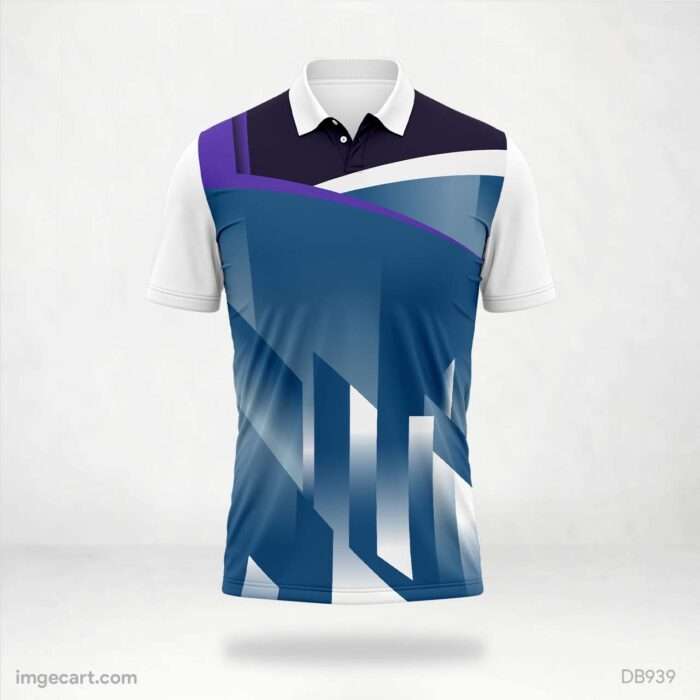 Purple and Blue Geometric Jersey design