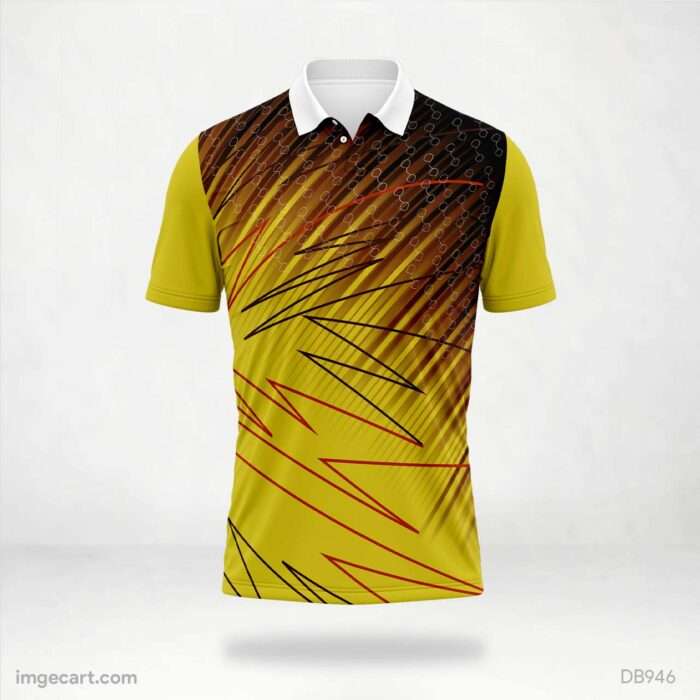 Yellow and Black Abstract Lines Jersey design