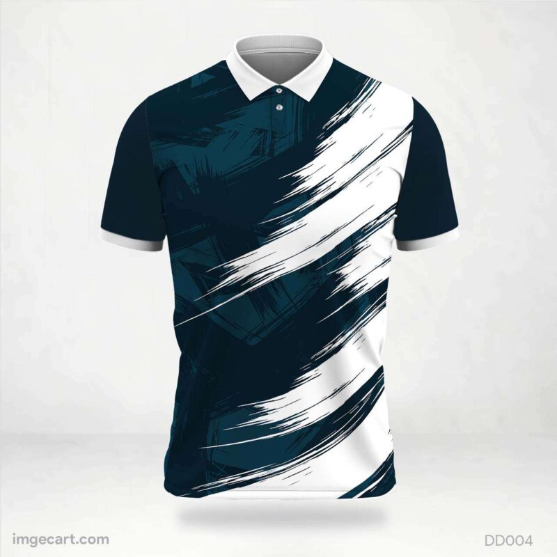 Dark Blue and White Polo Jersey Design
