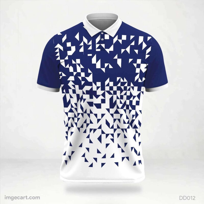 Blue and White Triangle Jersey Design