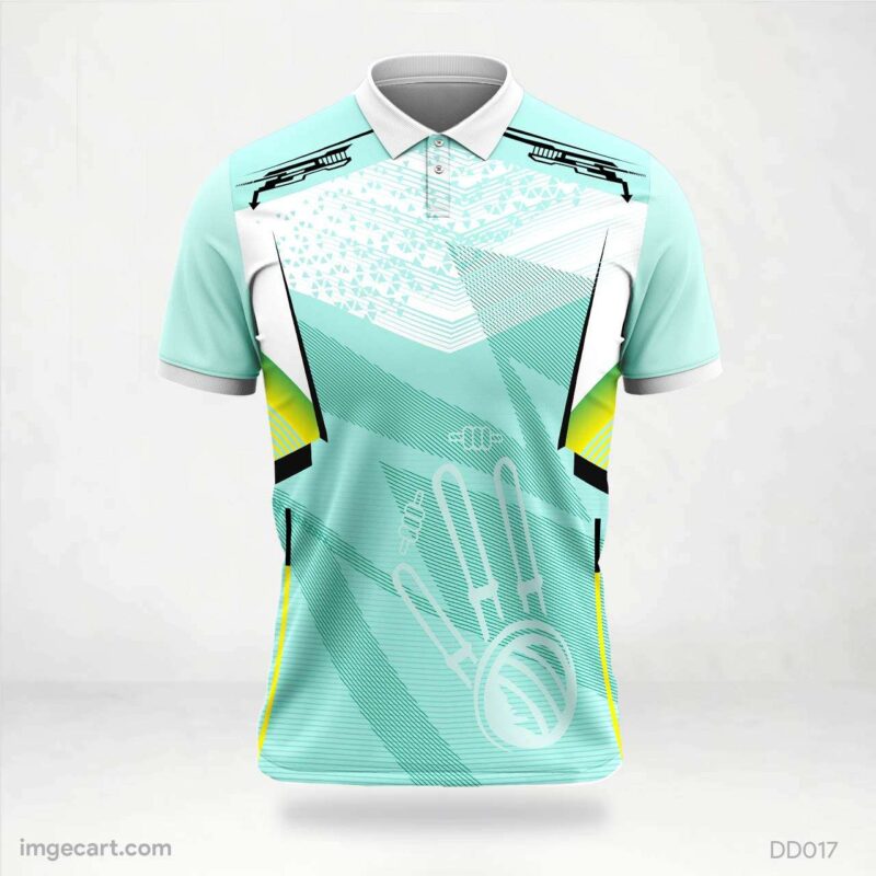 Aqua and White Badminton Jersey Design