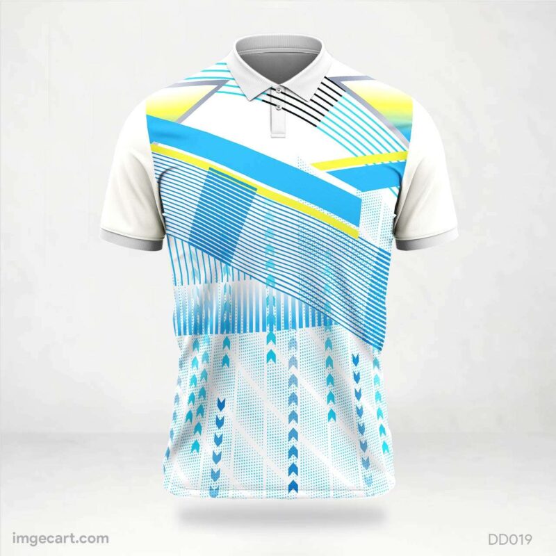 White and Blue Lines Jersey Design