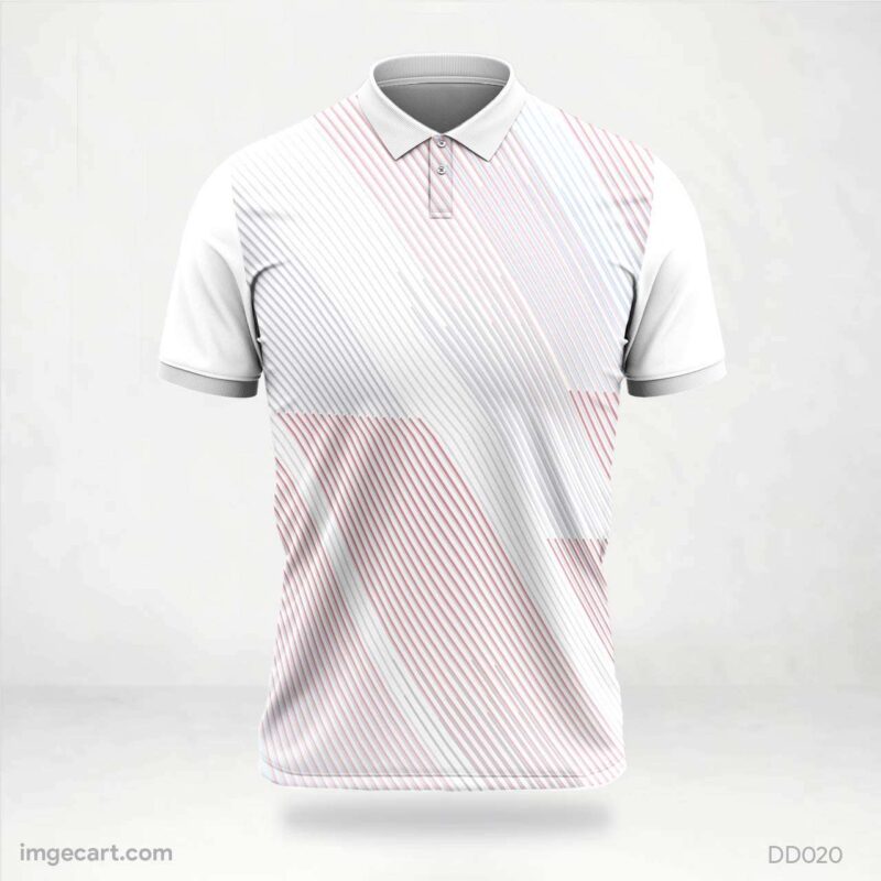 White and Red Lines Jersey Design