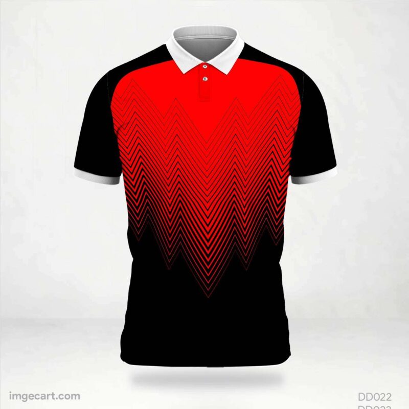 Red and Black Zigzag Jersey Design