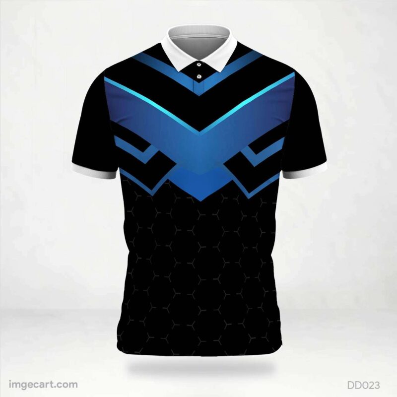 Black and Blue Geometric Jersey Design
