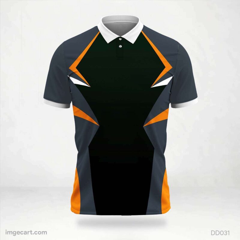 Black and Orange Panel Jersey Design
