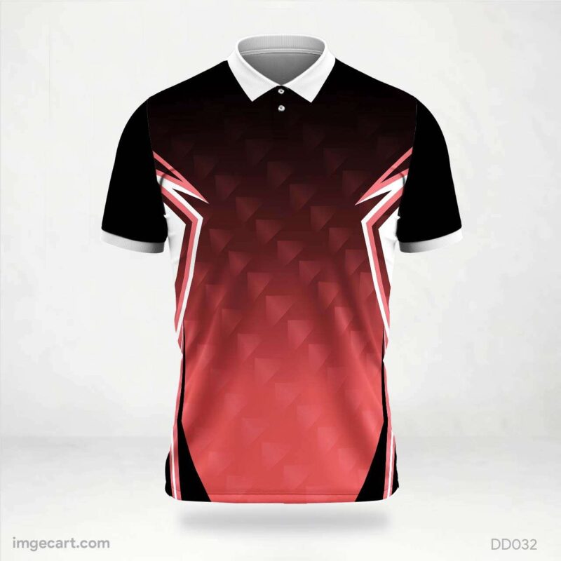Black and Red Polygon Jersey Design