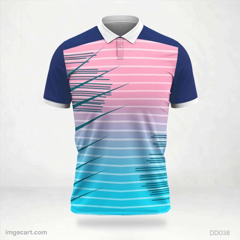 Pink, Blue, and Navy Lines Jersey Design