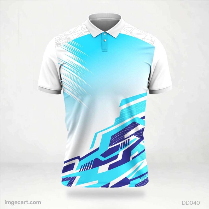 Blue and White Abstract Jersey Design