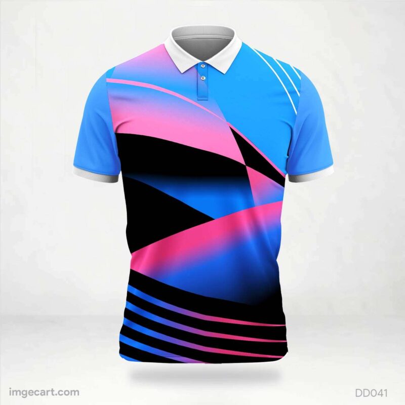 Pink, Blue, and Black Abstract Jersey Design