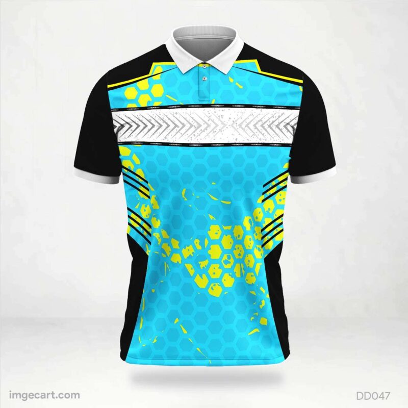 Blue and Yellow White Jersey Design