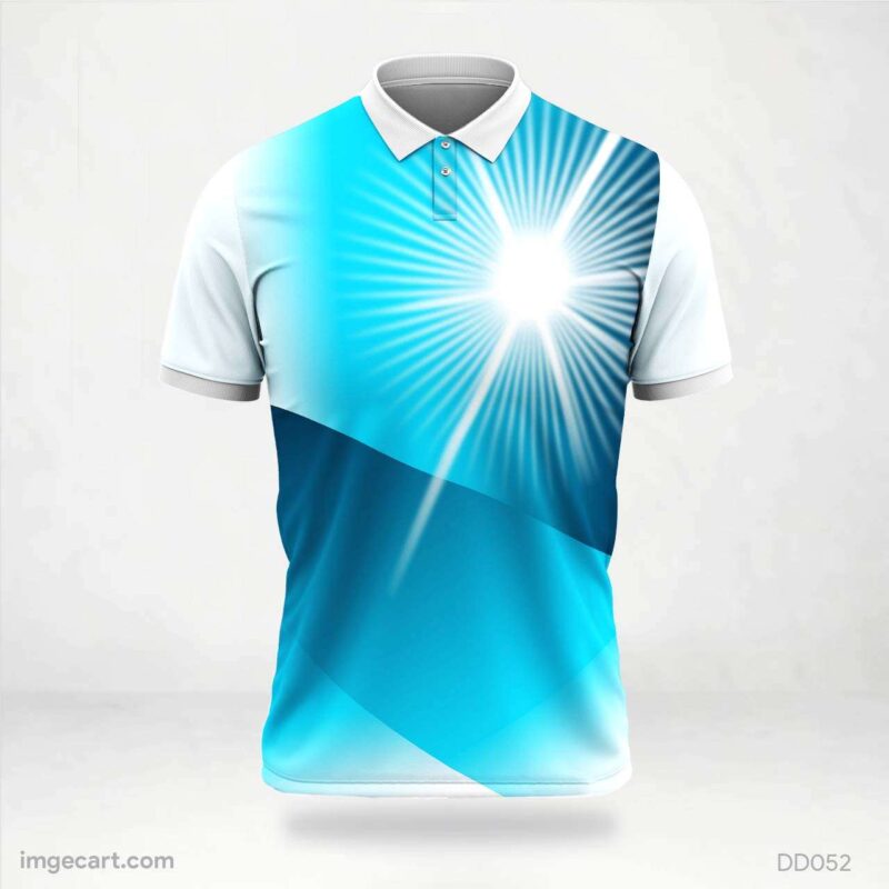 Light Blue Sunburst Jersey Design
