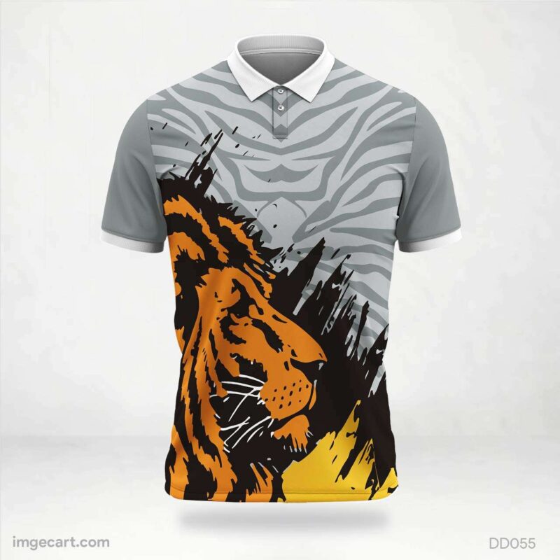 Grey, orange, and black jersey design