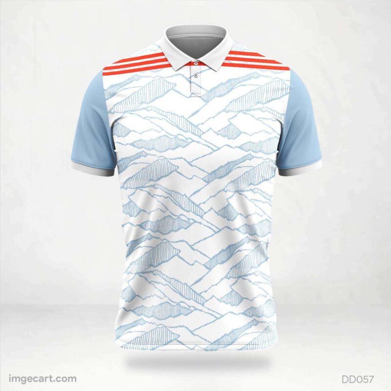 White and Blue Lines Jersey Design