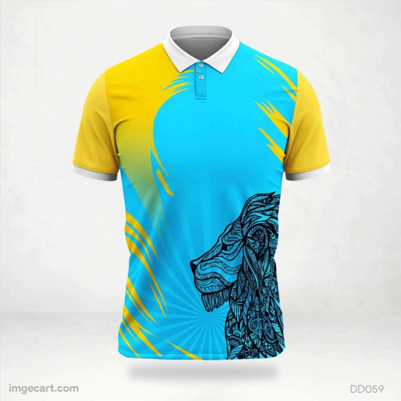 Blue and Yellow Lion Jersey Design