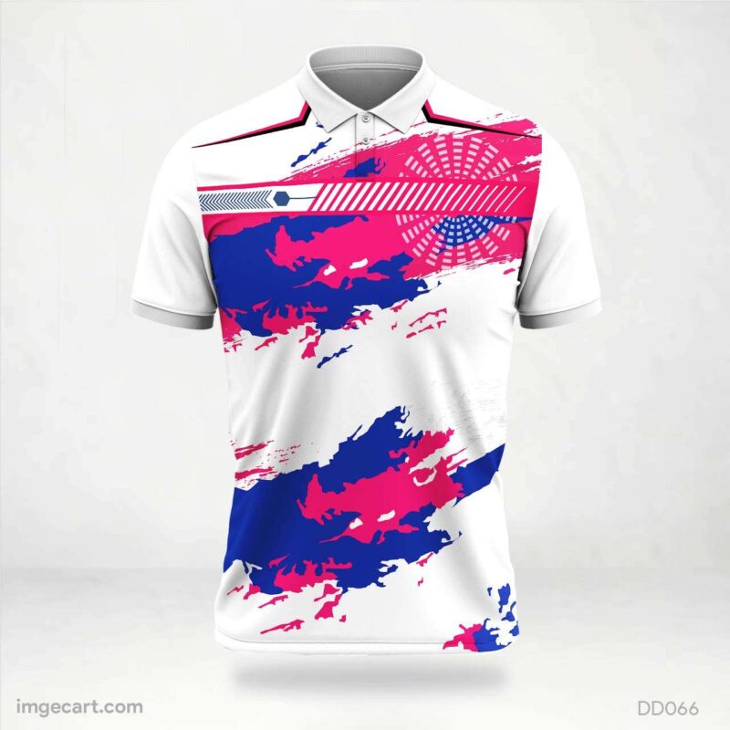 White with Pink and Blue Gradient Sportswear Sublimation Jersey