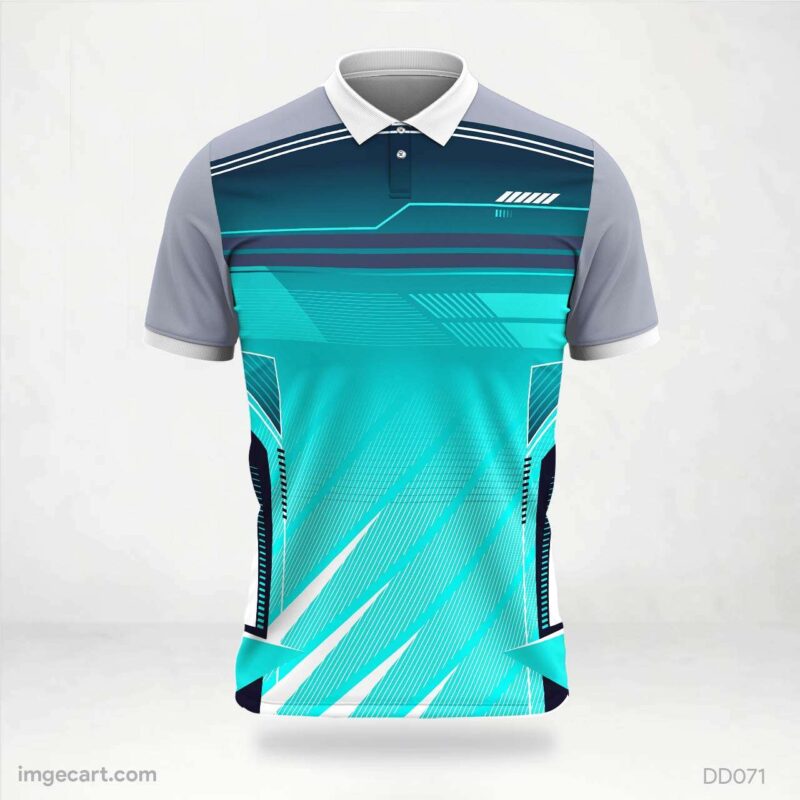 Firozi Blue & Navy Blue Sports Jersey