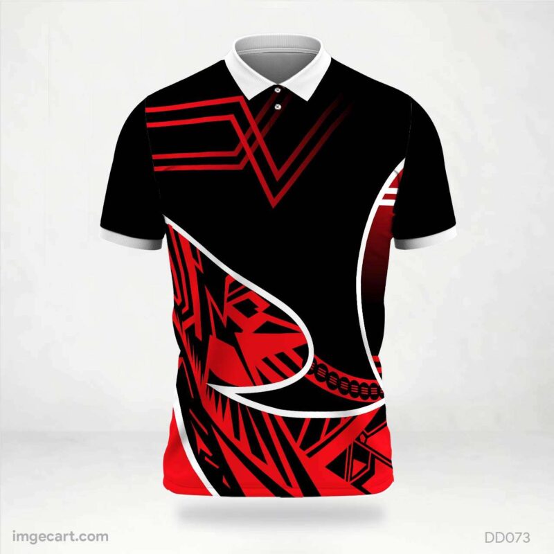 Red and Black Tribal Jersey Design