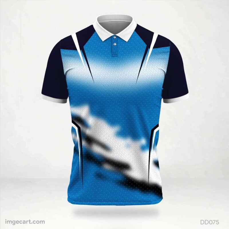 Blue and White Abstract Jersey Design