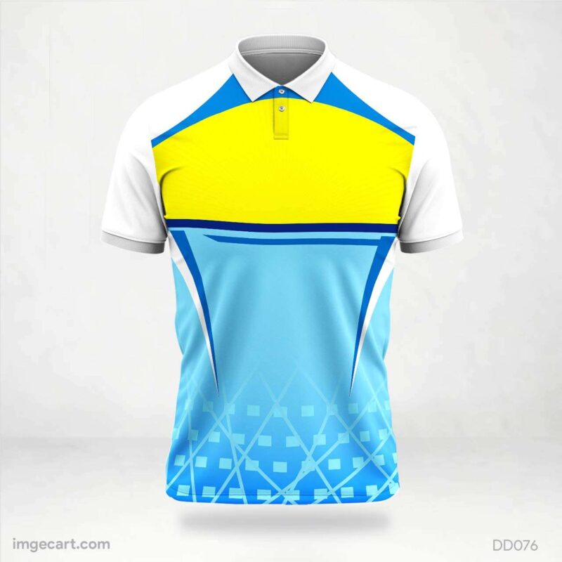 Yellow and Blue Geometric Jersey Design