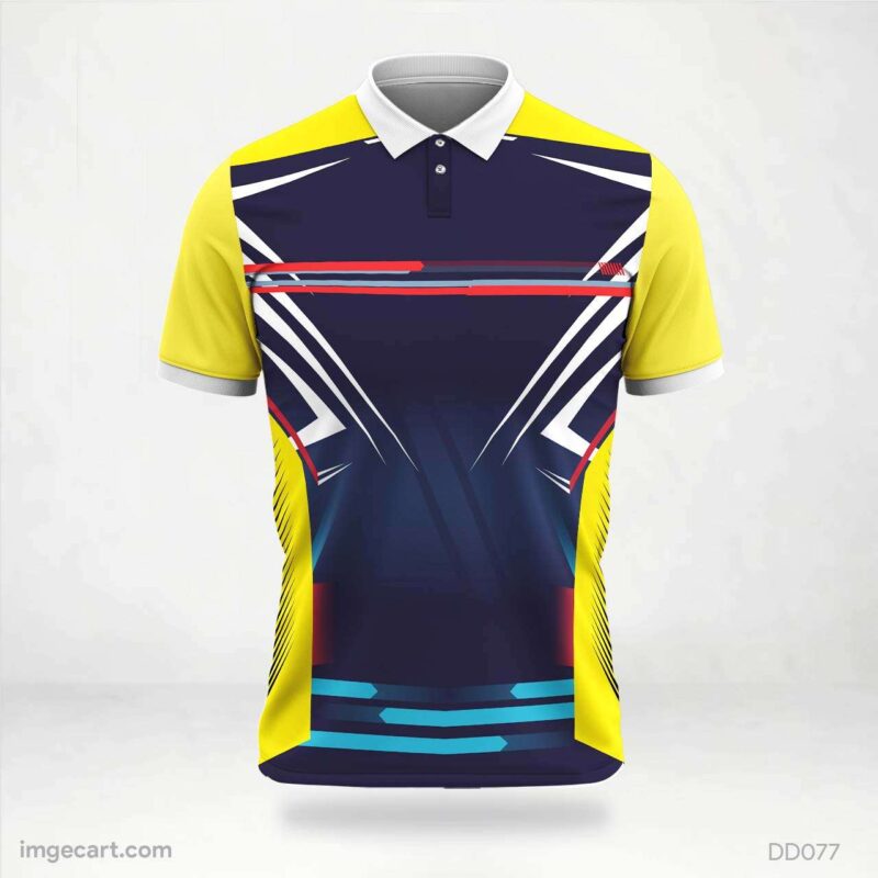 Yellow and Blue Panel Jersey Design