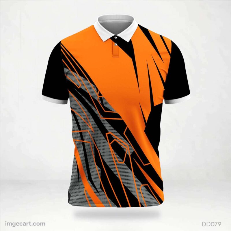 Orange and Black Abstract Jersey Design