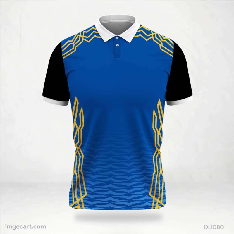 Blue and Gold Geometric Jersey Design