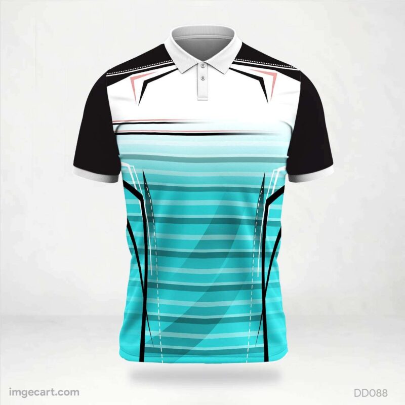 Teal and White Stripes Jersey Design