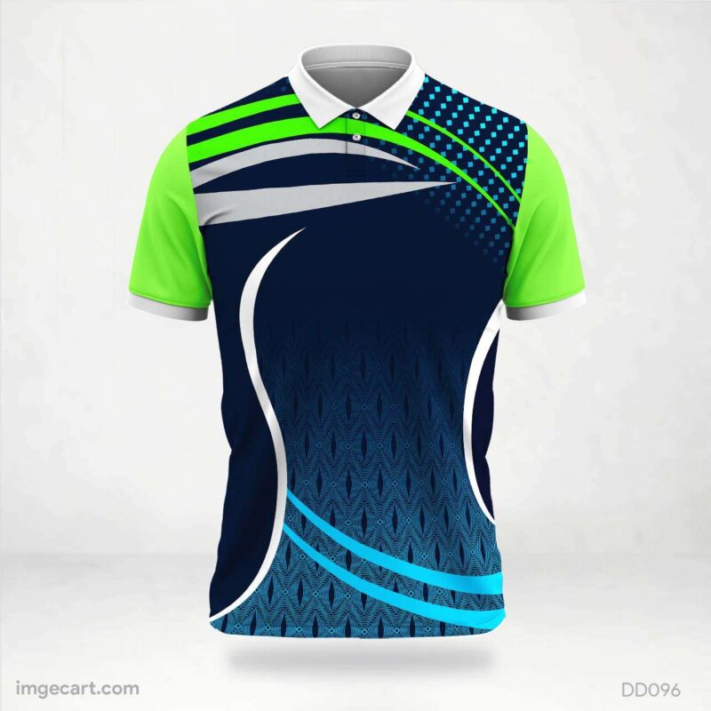 yellow and dark blue jersey with a dynamic