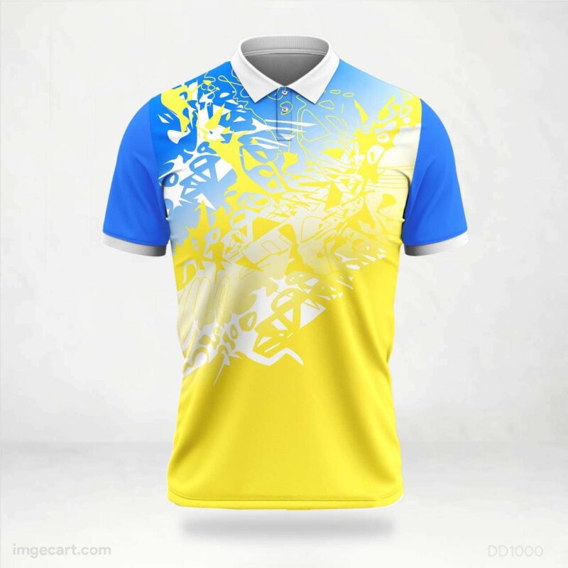 Blue and Yellow Abstract Jersey Design