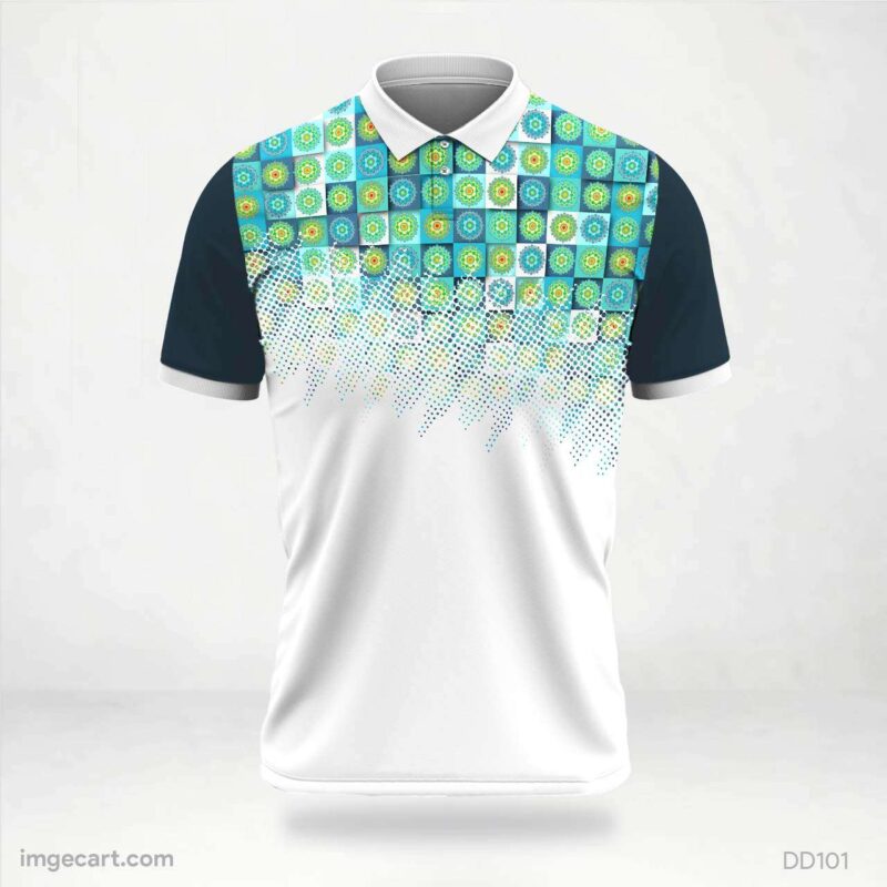 blue and white cricket jersey