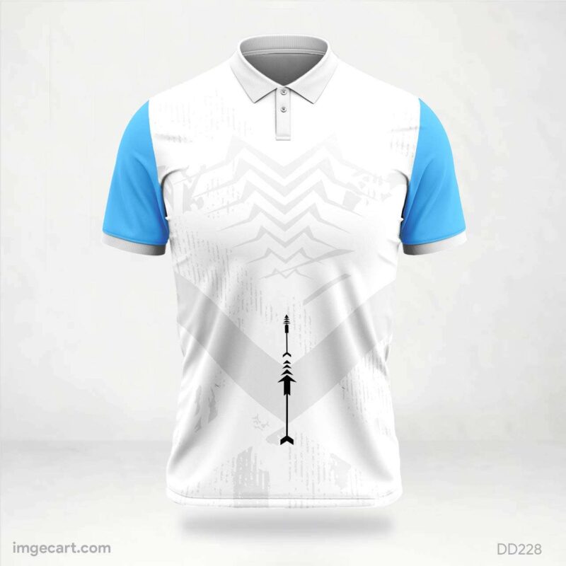 White and Blue Arrow Jersey Design