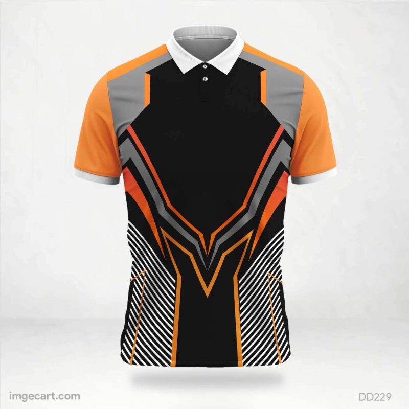 Black and Orange Graphic Jersey Design
