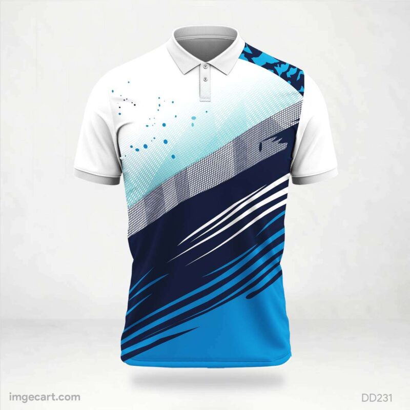 Blue and White Dynamic Jersey Design