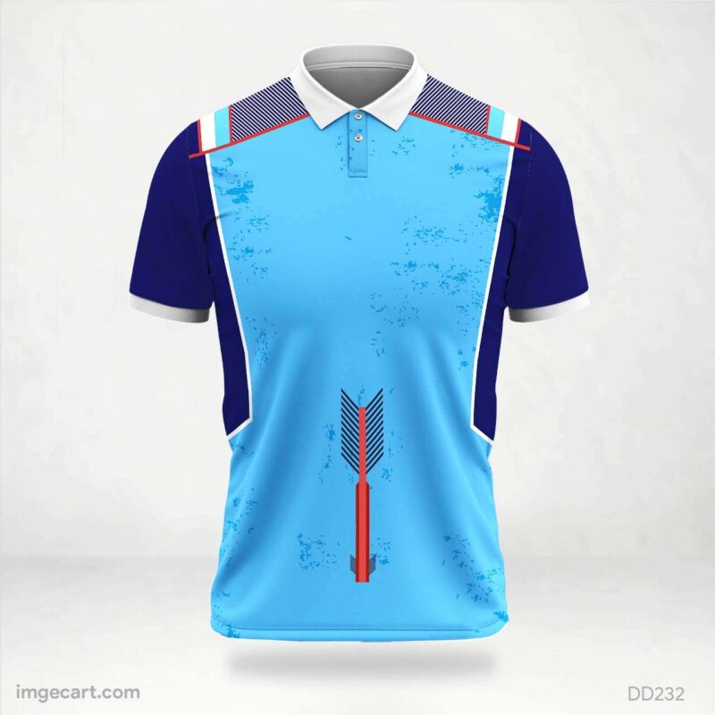 Sky Blue Arrow Accent Jersey Design