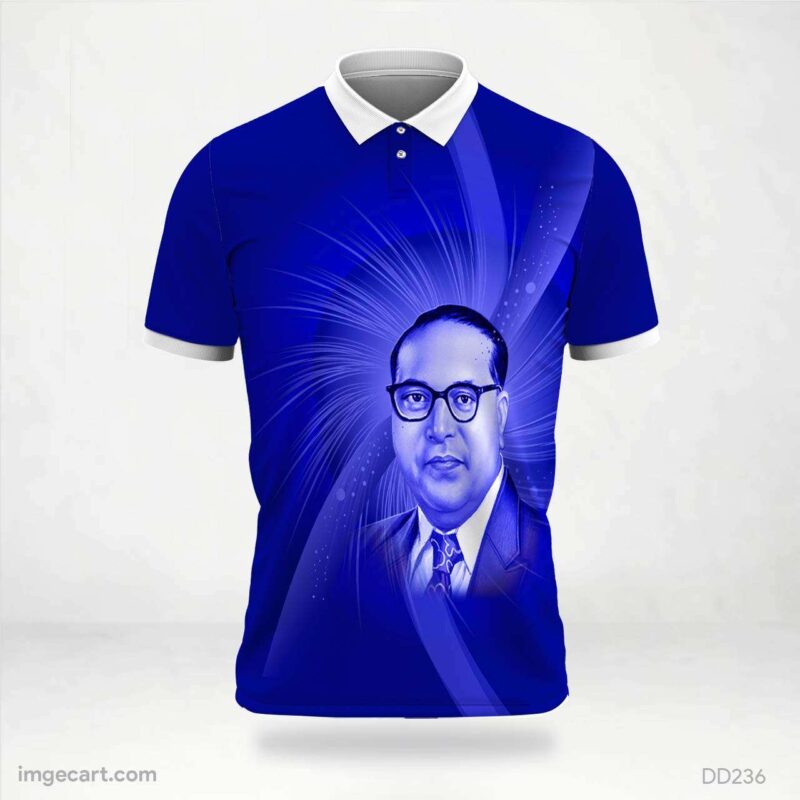 Blue Ambedkar Portrait Jersey Design