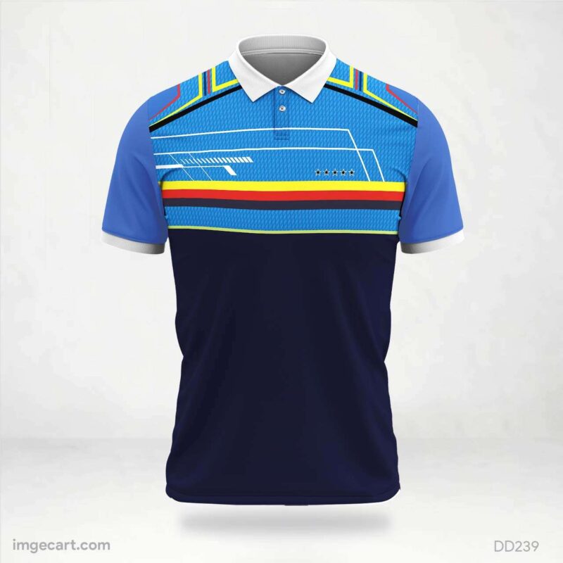 Blue and Dark Blue Stripe Jersey Design