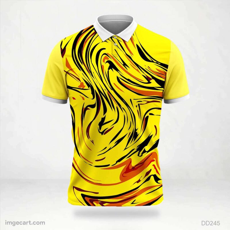 Yellow and Black Swirl Jersey Design