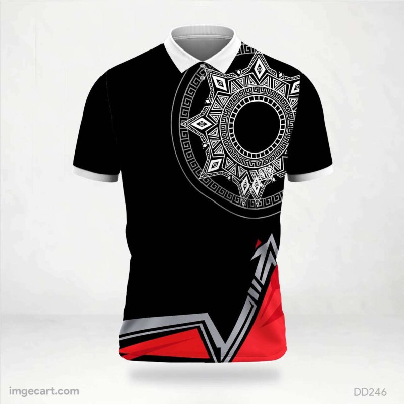 Black and White Mandala Jersey Design