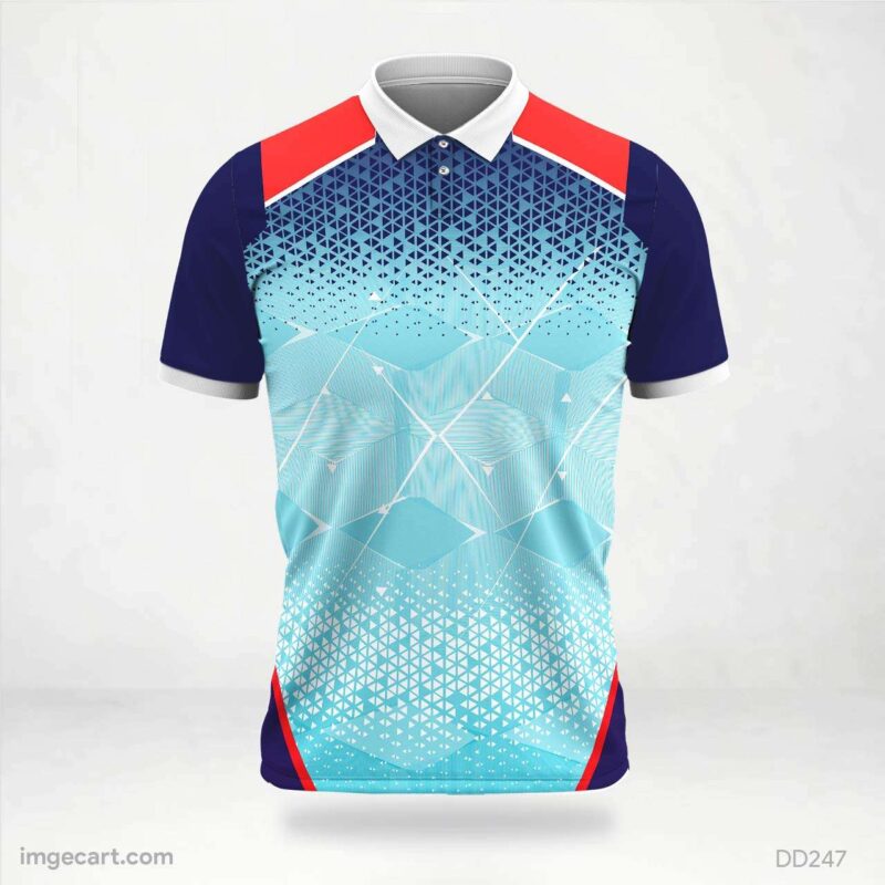 Blue Geometric Fade Jersey Design