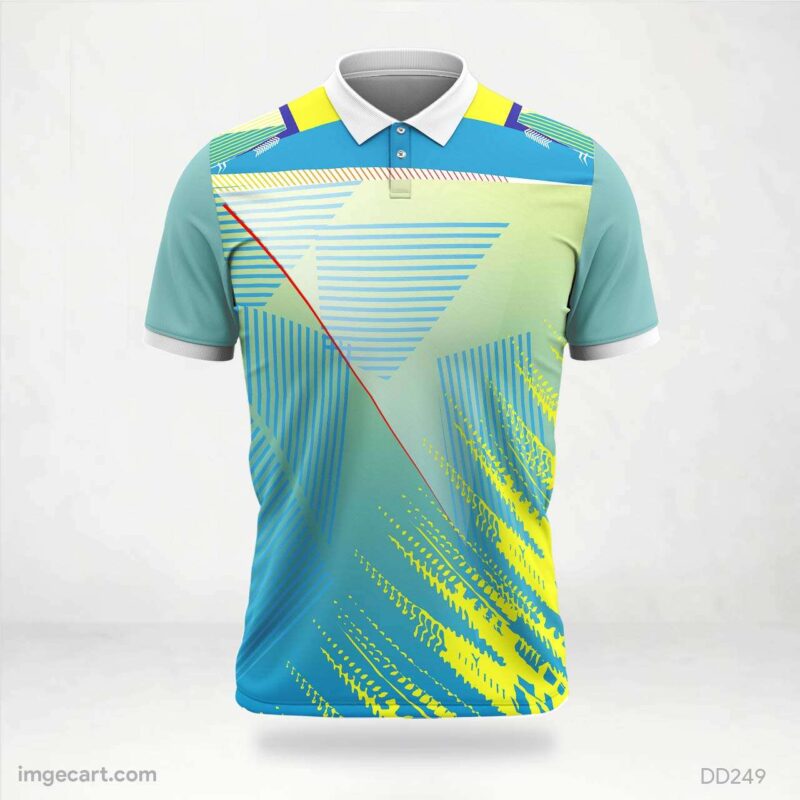 Teal and Yellow Abstract Jersey Design