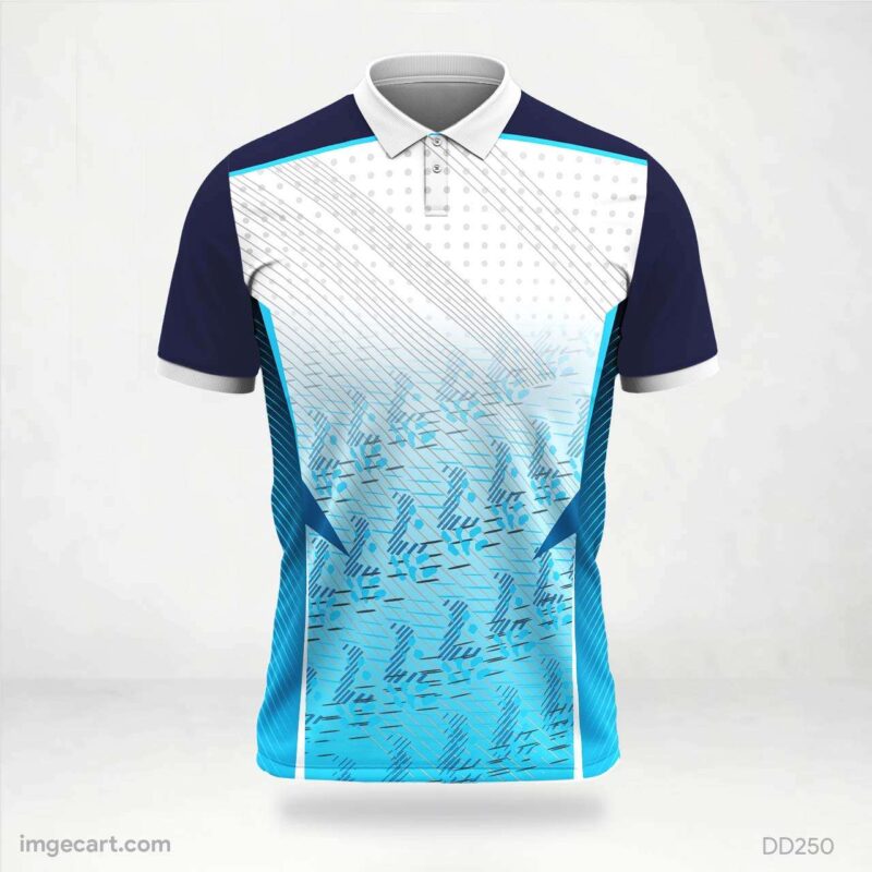 Blue and White Abstract Jersey Design