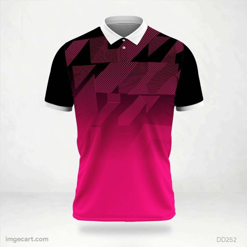 Pink and Black Geometric Jersey Design