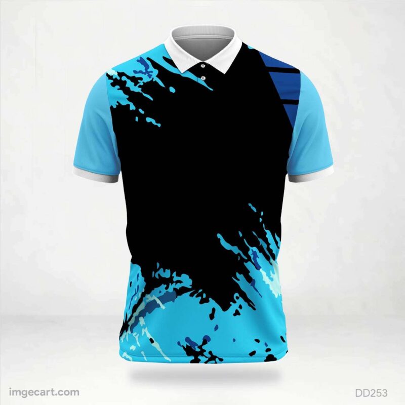 Black and Blue Splatter Jersey Design