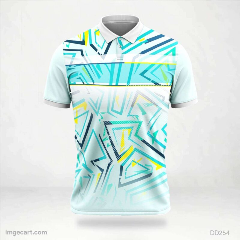 Light Blue Abstract Graphic Jersey Design