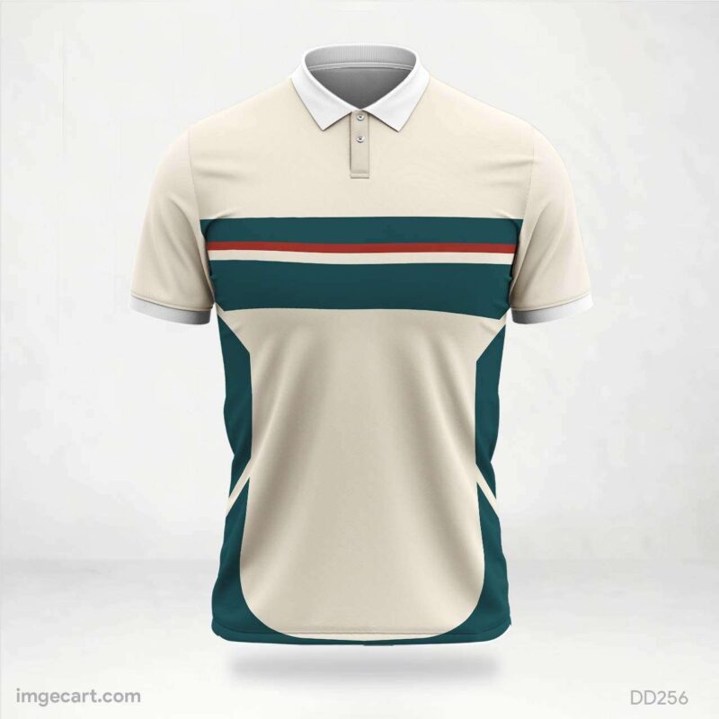 Beige and Teal Stripe Jersey Design