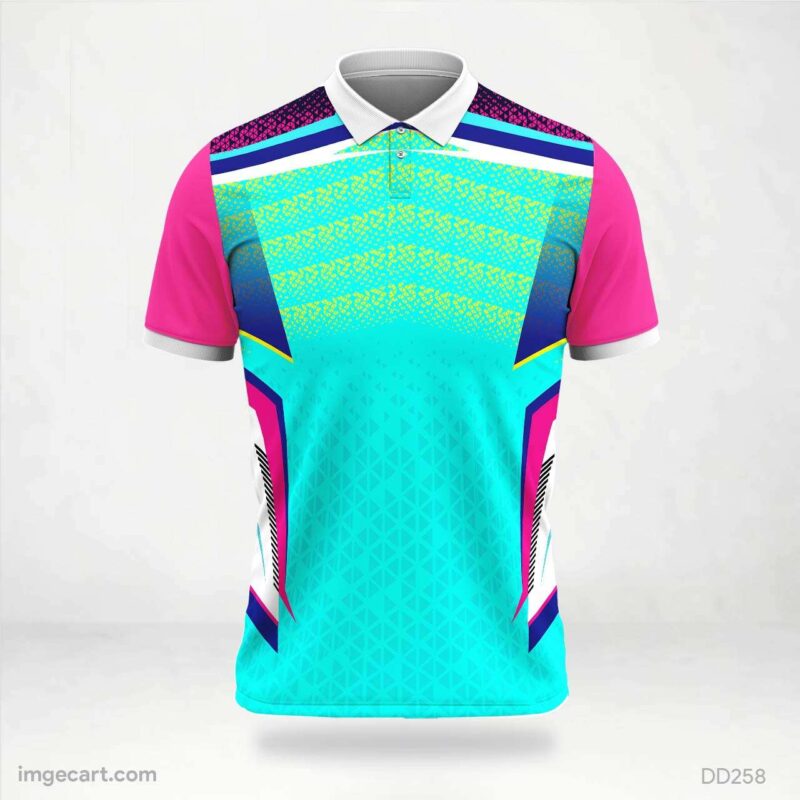 Pink and Teal Abstract Jersey Design