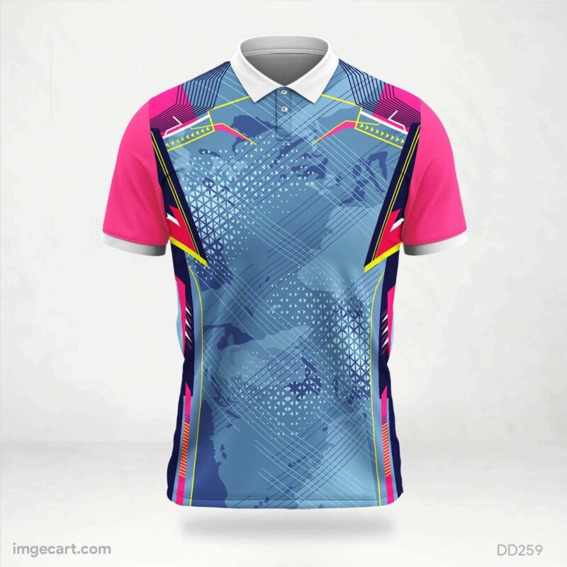 Pink and Blue Abstract Jersey Design