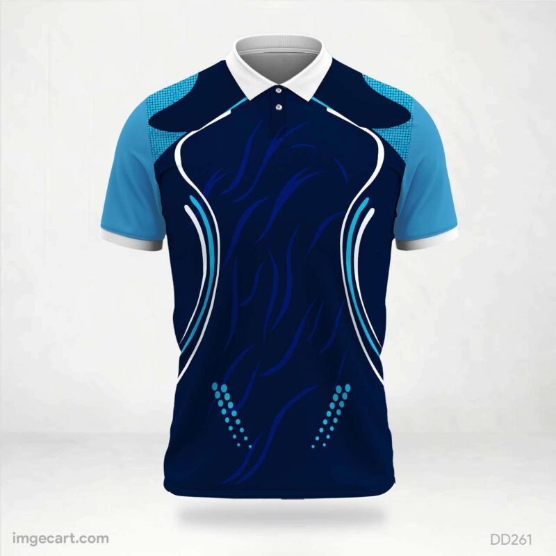 Blue and Navy Abstract Jersey Design