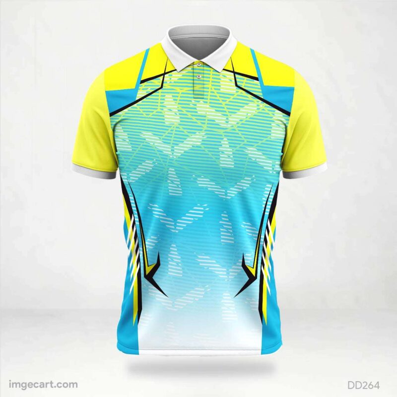 Yellow and Blue Abstract Jersey Design
